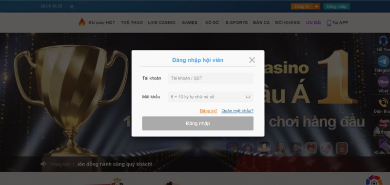 Đăng nhập nhiều lần bất thường trên website KU Casino